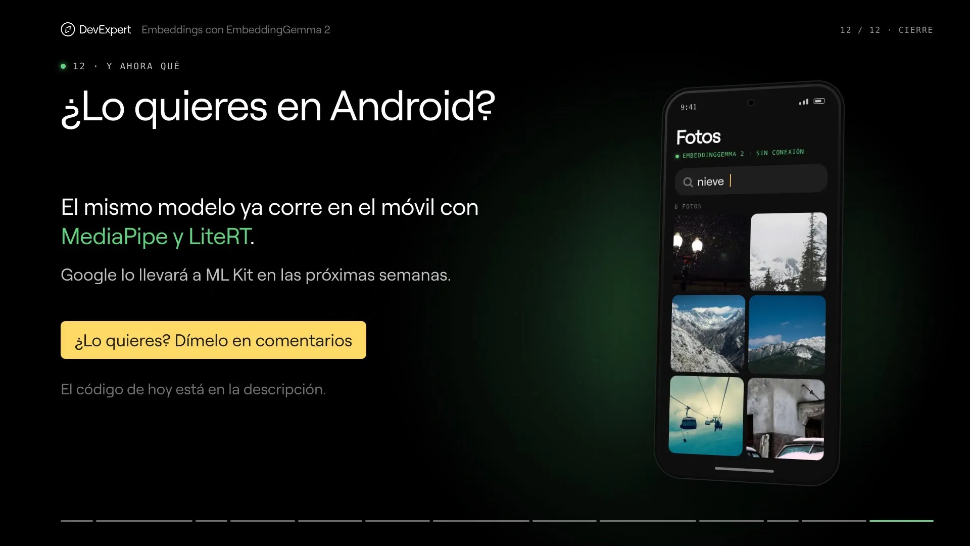 El cierre del vídeo, con la pregunta para los comentarios.